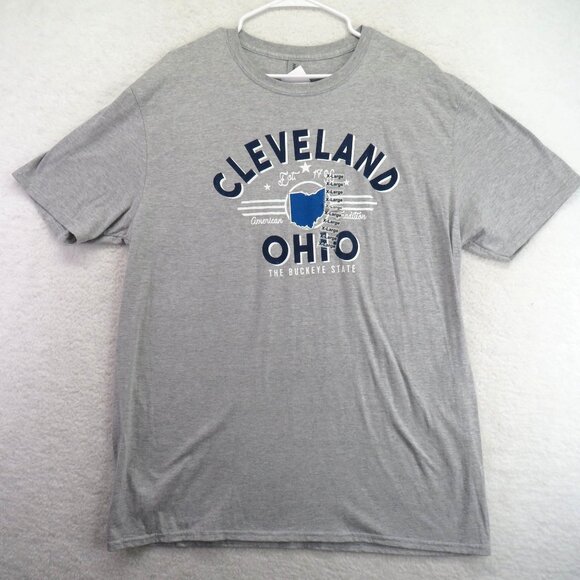 Cleveland Ohio T Shirt Size Extra Large Graphic Gray Short Sleeve New - Picture 1 of 8